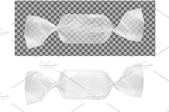 Transparent Candy Wrapper PSD Design Mockup: