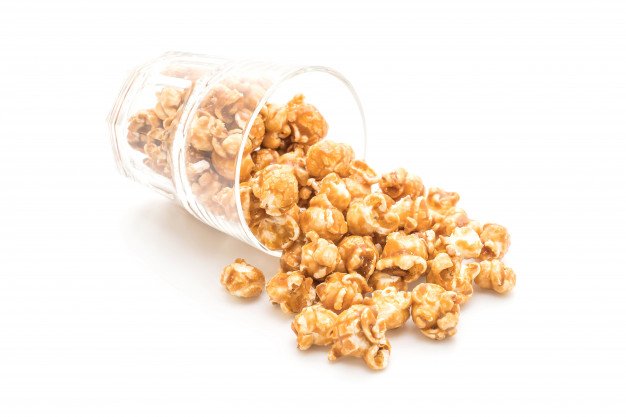 Tumbled Glass containing popcorn PSD