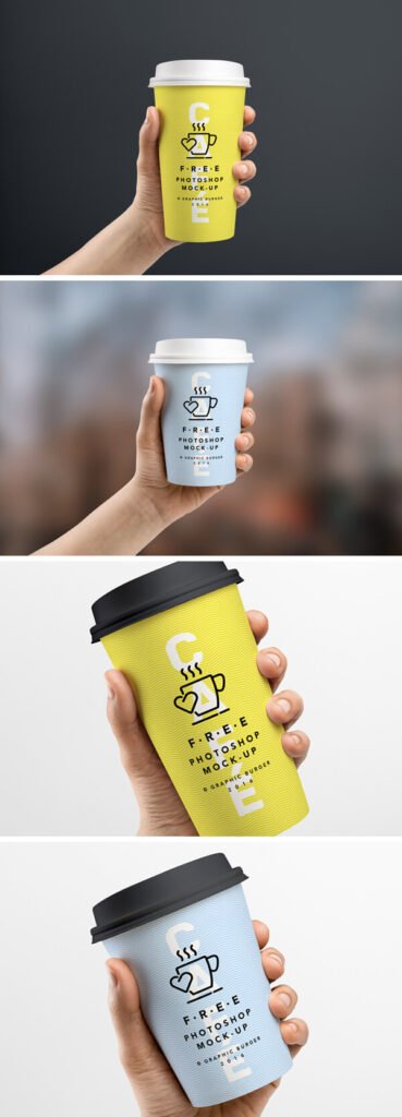 Two Different Sized Coffee Cup Design Template