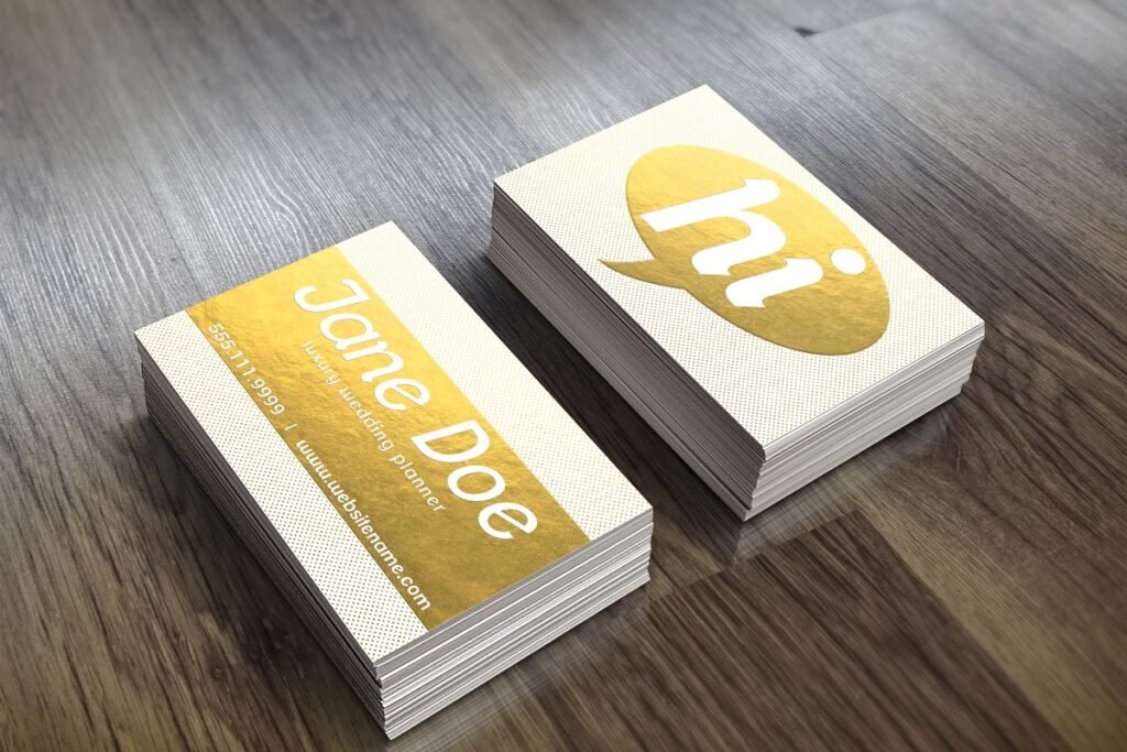 Two Golden Print Business Card Mockup