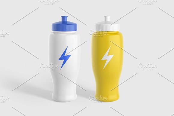 Two Plastic Shaker Bottle Mockup