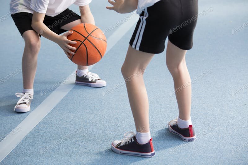 Two Players Playing Basketball Mockup.
