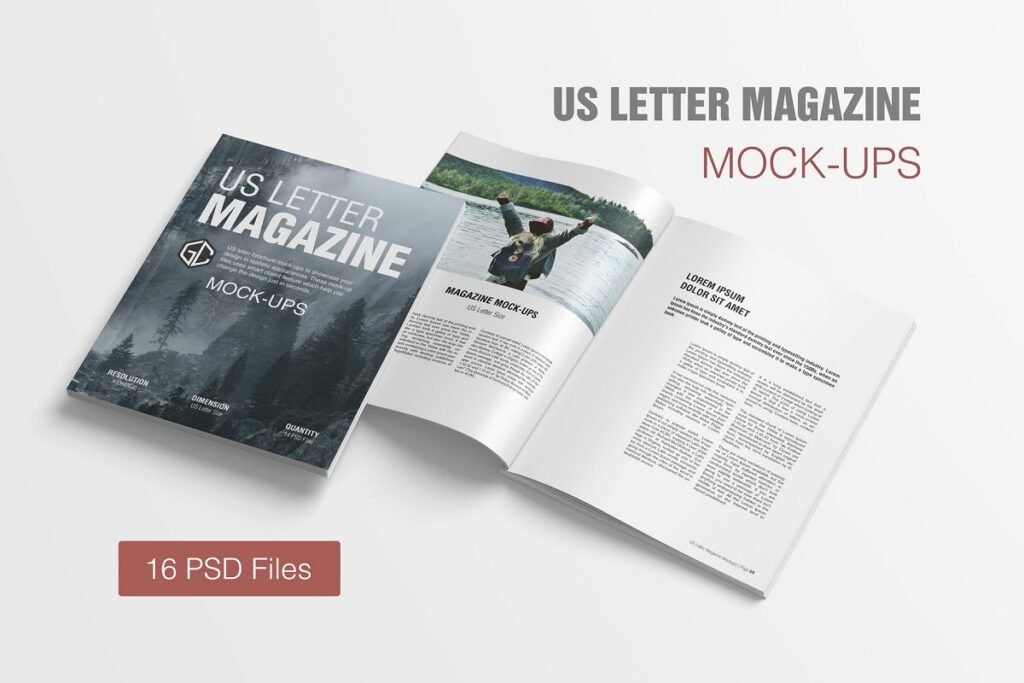 US Letter Magazine PSD Template