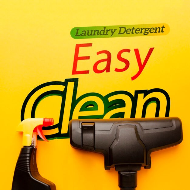 Vacuum cleaner next to spray bottle Free Psd