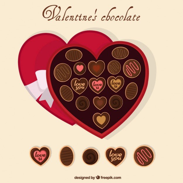 Valentine's Chocolate Box Set Vector File