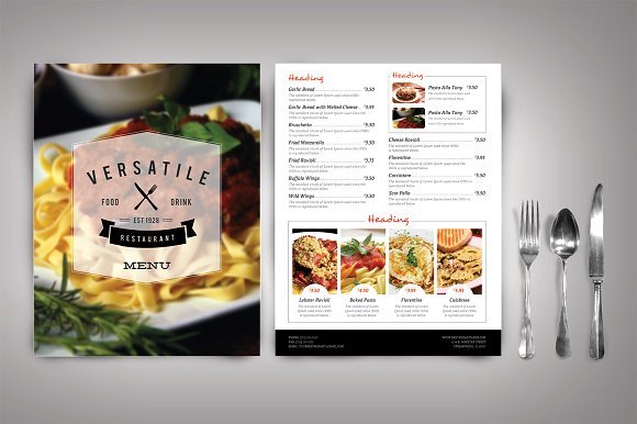 Versatile Restaurant Menu Card PSD customizable template