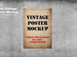 Free Vintage Poster Mockup PSD Template