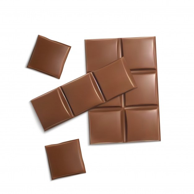 View of Chocolate Bar Pieces