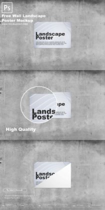 Download Free Landscape Wall Poster Mockup PSD Template - Mockup Den