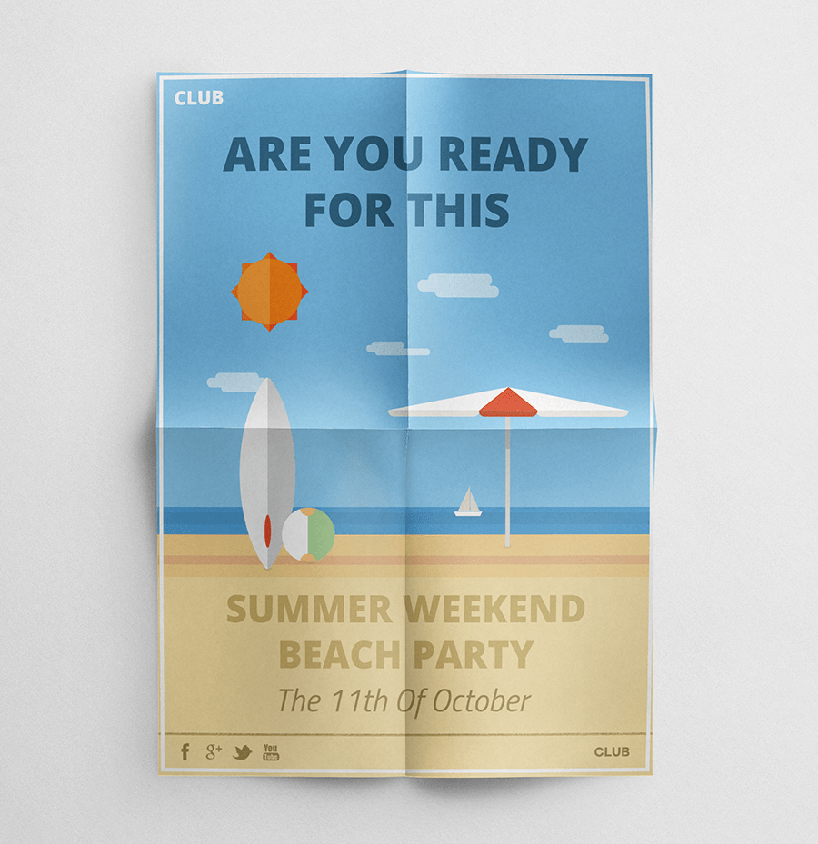Weekend Beach Party Flyer Mockup