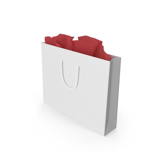 White Color Gift Bag With Handle Mockup