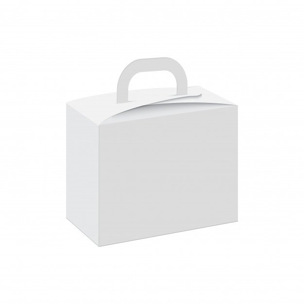 White Color Pastries And Cake Packaging Box With Handle Vector File Illustration