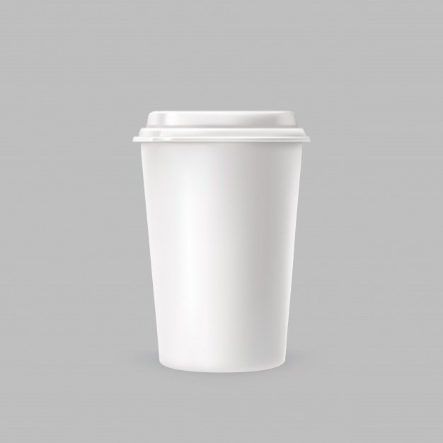 White Color Simple Coffee Cup Vector Format