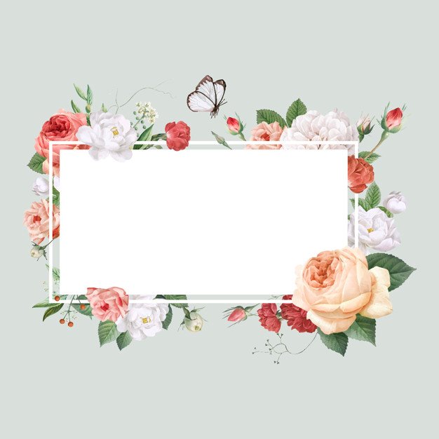 White Floral frame mockup