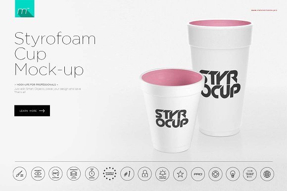 White Styrofoam Paper Cup Mockup