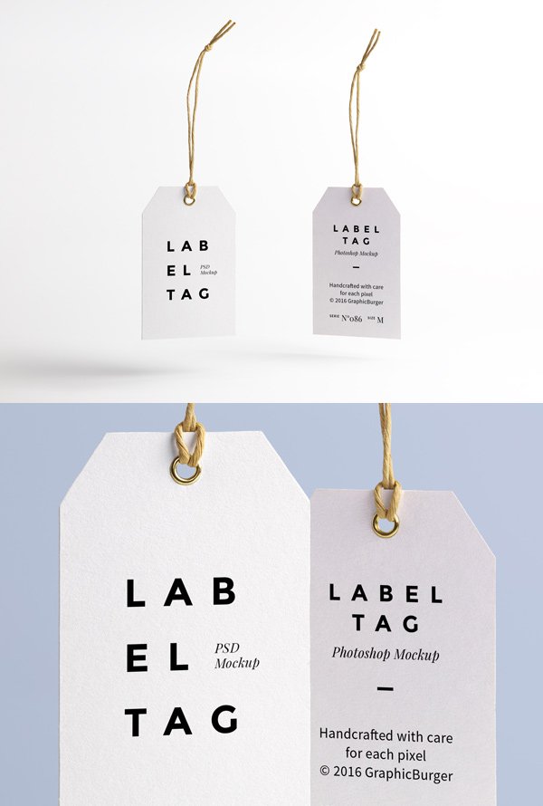 White Tag Mockup PSD