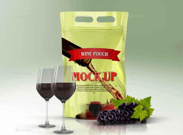 Wine Glass with Pouch PSD Mockup