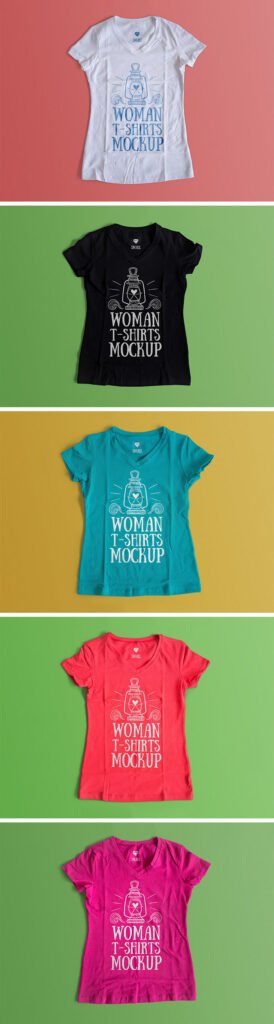 Woman T-shirt Mockup:
