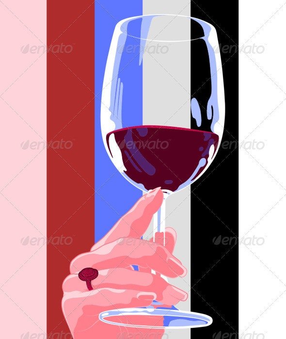 Woman's Hand Holding a Wine Glass