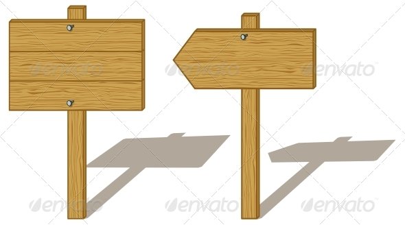 Wooden Direction Board Mockup