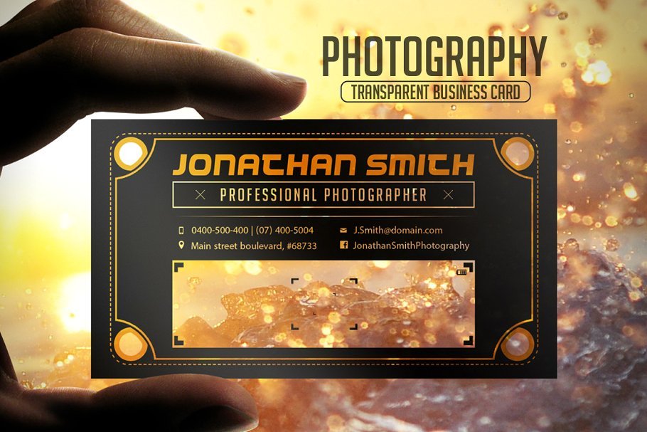 Yellow And Black Color photography Business Card Set