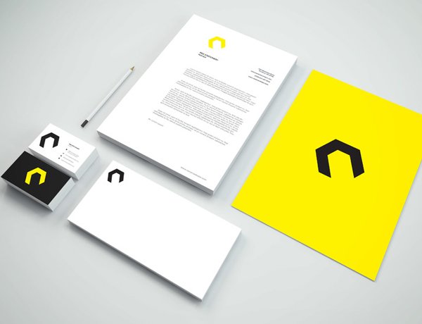 Yellow Color Set Stationery and Indentity Mockup PSD