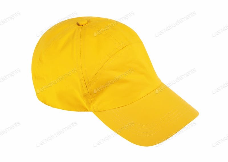 Yellow Color Shining Baseball Cap Mockup