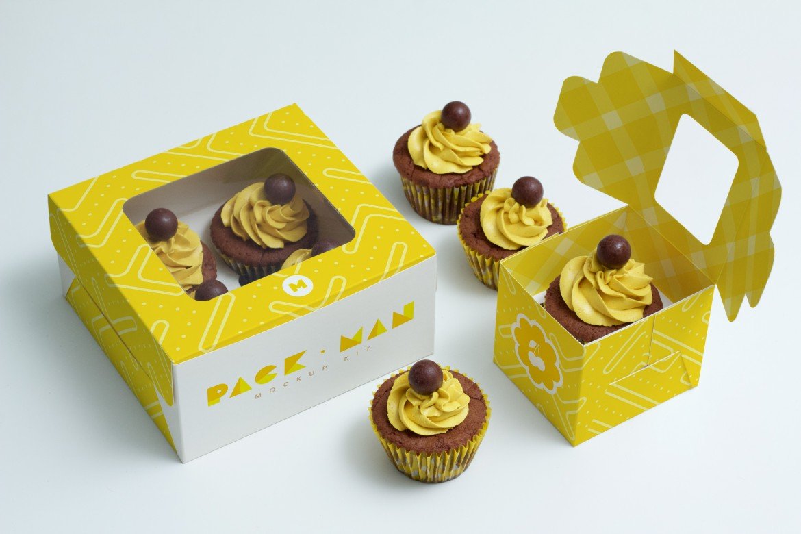 Yellow Color pastries Packing Paper Box
