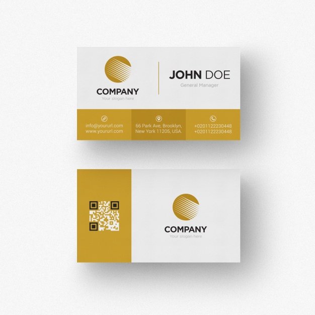 Yellow Striped Business Card Mockup With Logo Print