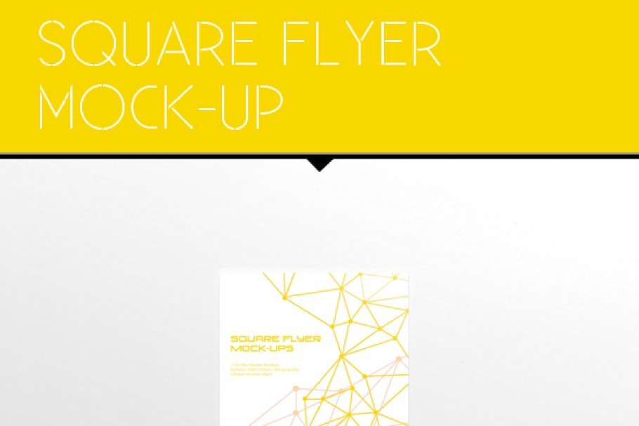 Yellow Stripes Printed Square Flyer Mockup