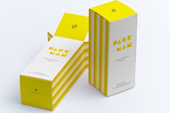 Yellow Tall Gift Box Design Vector: