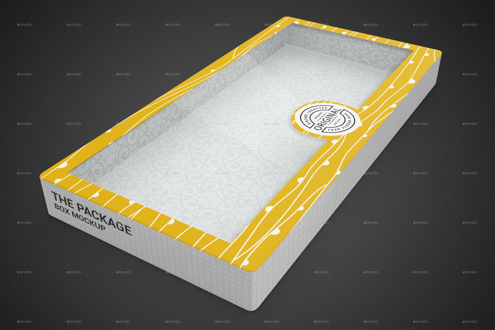 Yellow color Chocolate box mockup