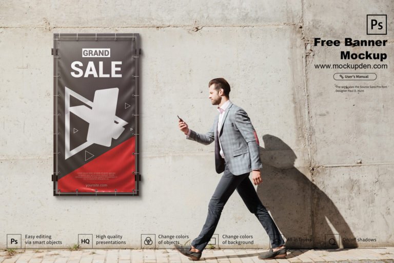 Free Banner Mockup PSD Template