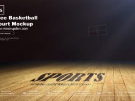 Free Basketball Court Mockup PSD Template