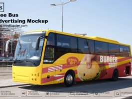 Free Bus Advertising Mockup PSD Template