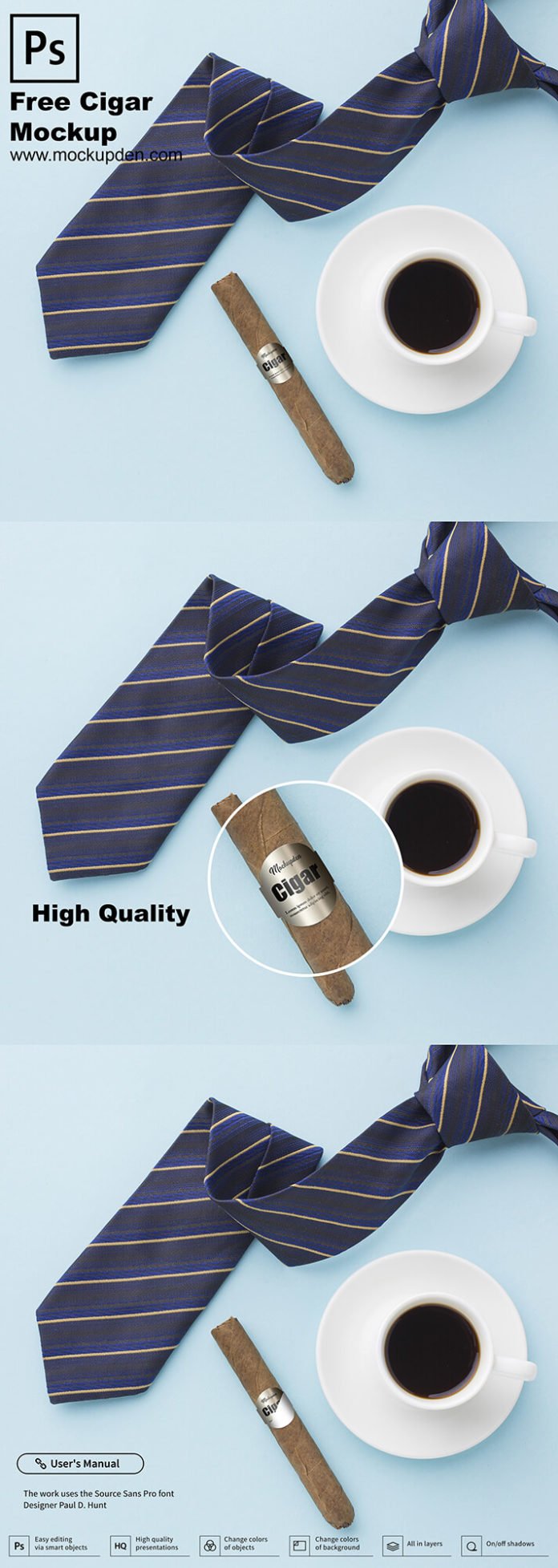 Free Cigar Mockup PSD Template Mockup Den