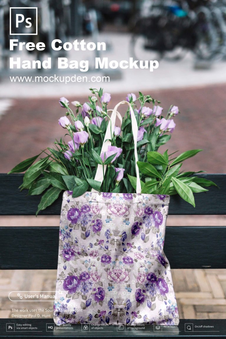 Free Cotton Hand Bag Mockup PSD Template