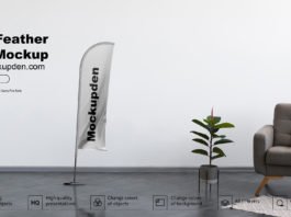 Free Feather Flag Mockup PSD Template