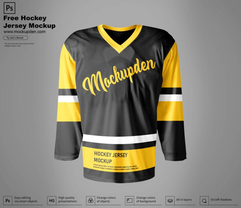 Free Hockey Jersey Mockup PSD Template