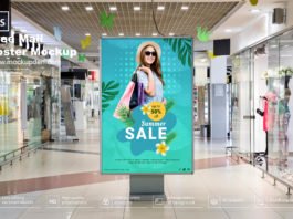 Free Mall Poster Mockup PSD Template