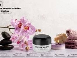 Free Round Cosmetic Jar Mockup PSD Template