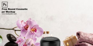Free Round Cosmetic Jar Mockup PSD Template