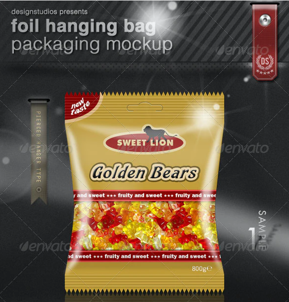 Foil Hanging Bag Packaging Mock-Up