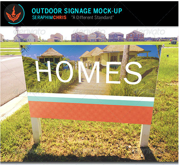 Outdoor Signage Mock Up Template