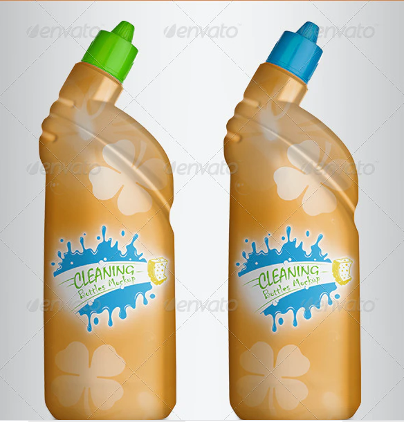 Bottles for Cleaning Products Mockup