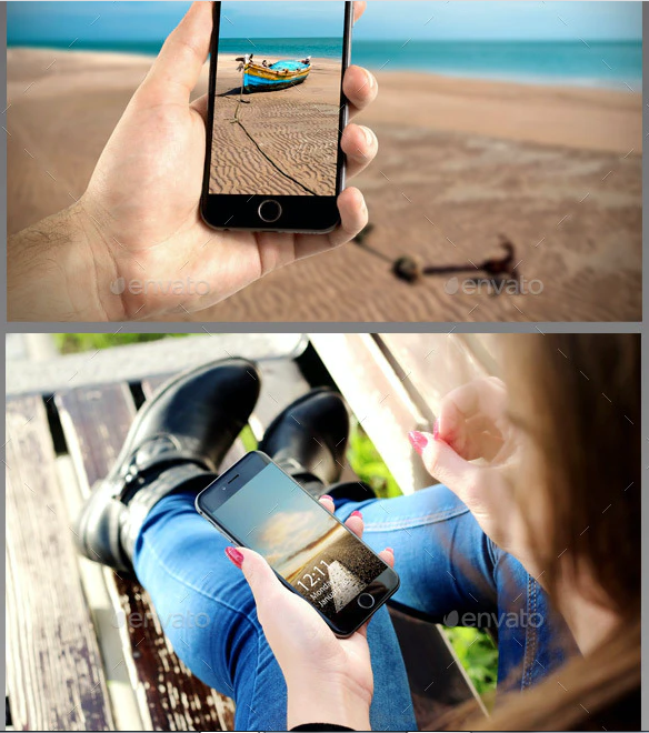 Phone in Hand Mockup Template