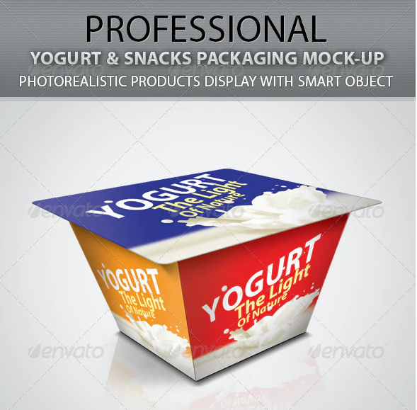 Yogurt & Snacks Packaging Mock-up