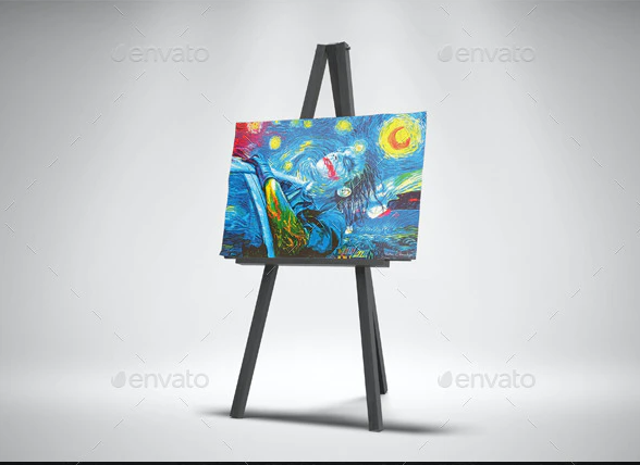 Easel Stand with Canvas Mockups