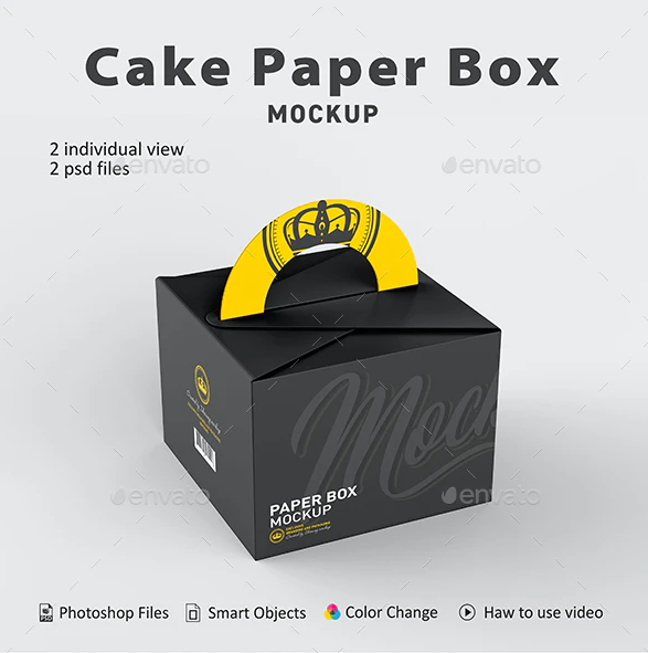 Cake Paper Box Mockup