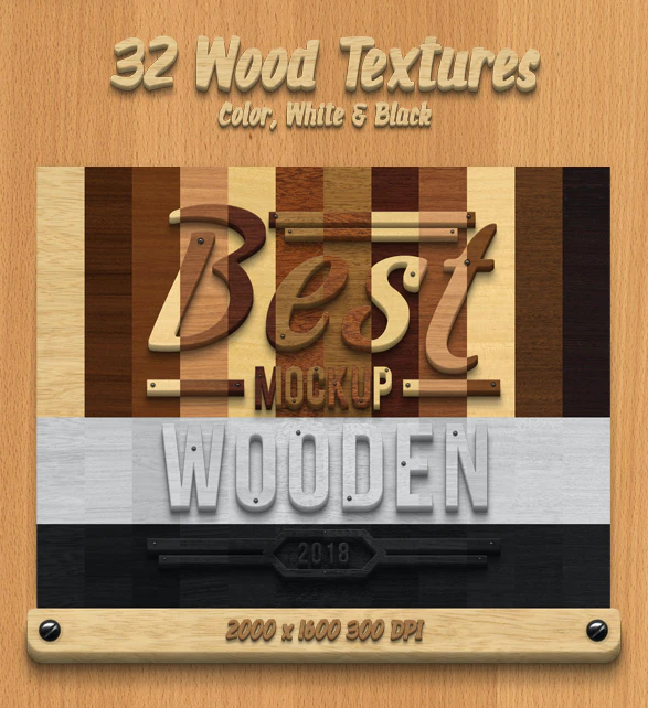 3D Wood Creation Mockup